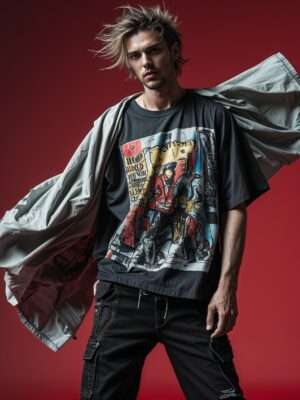 FAST GRAPHIC PRINTED OVERSIZED T-SHIRT
