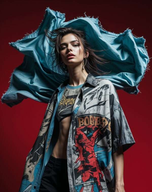 ANIME GRAPHIC PRINTED OVERSIZED SHIRT